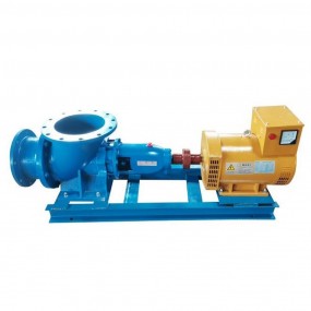 Hydro turbine électrique à flux axial tête basse, 230V - 8KW - Hauteur d'eau 5m, débit d'eau 150-200 l/sec Hydro turbine électrique à flux axial tête basse, 230V - 8KW - Hauteur d'eau 5m, débit d'eau 150-200 l/sec