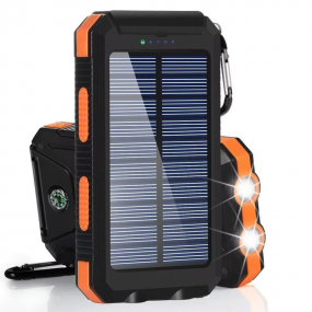 Power Bank solaire 80 000mAh – Étanche, double USB, LED – Pour iPhone, Xiaomi, Samsung