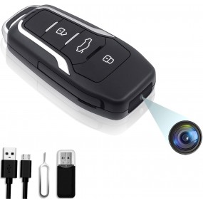 Caméra Espion Voiture 1080P, Audio/Vidéo, Détection Mouvement, 8h Autonomie, 64Go Mémoire Intégrée