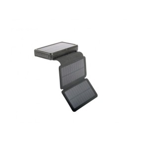 Batterie externe 20000 mAh  2 entrées, 2 ports USB 2.1A gris pliable + 2 panneaux solaire amovible Batterie externe 20000 mAh  2 entrées