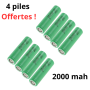 Kit pompe à eau solaire 50W, panneau solaire 22W avec bottier de batterie 8 piles 18650 (4 offertes)