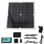 Kit pompe à eau solaire 50W, panneau solaire 22W avec bottier de batterie 8 piles 18650 (4 offertes)