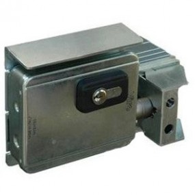 Serrure électrique pour portail coulissant en applique avec demi-cylindre - 12V Serrure électrique pour portail coulissant en applique avec demi-cylindre - 12V