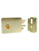 Serrure électrique pour portail coulissant en applique avec cylindre rond 50 mm - 12V - Version droite