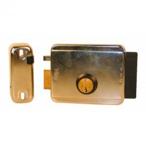 Serrure électrique gauche à pêne rentrant avec cylindre rond 60 mm même clé Serrure électrique gauche à pêne rentrant avec cylindre rond 60 mm même clé