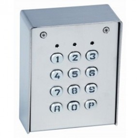 Clavier à codes filaire avec boîtier inox et touches métalliques - 12/24V Clavier à codes filaire avec boîtier inox et touches métalliques - 12/24V