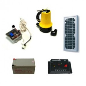 Kit vide cave ou vide cale solaire complet 70 L/min avec flotteur Kit vide cave ou vide cale solaire complet 70 L/min avec flotteur