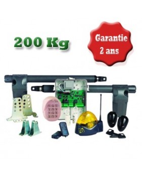 Kit a battants confort, bloquant, 230V, longueur vantail 2 m max, poids vantail 200 kg