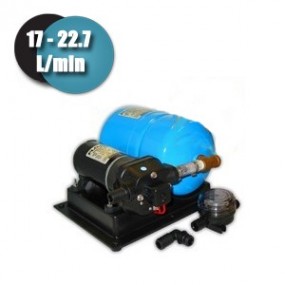 Groupe pompe surpresseur Flojet avec réservoir 12 Volts 17 à 22,7 L/min 2,8 bars Groupe pompe surpresseur Flojet avec réservoir 12 Volts 17 à 22,7 L/min 2,8 bars