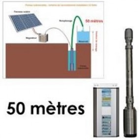 Kit solaire complet pompage 50 mètres 24-48 Volts 160 Watts 45 L/min avec 4 panneaux 50 W 12V Kit solaire complet pompage 50 mètres 24-48 Volts 160 Watts 45 L/min avec 4 panneaux 50 W 12V