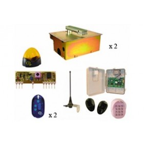 Kit automatisme enterrée confort 230V bloquant - longueur vantail 2 m max - poids vantail 300 Kg max - ouverture 180° max Kit automatisme enterrée confort 230V bloquant - longueur vantail 2 m max - poids vantail 300 Kg max - ouverture 180° max