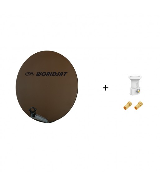 Antenne Parabole Fibre SMC 85 cm Marron WORLDSAT + LNB Single Antenne Parabole Fibre SMC 85 cm Marron WORLDSAT + LNB Single