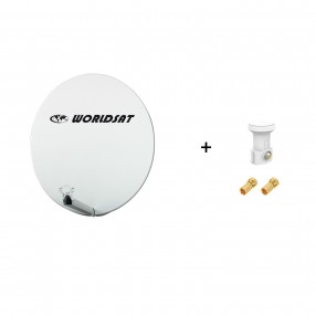 Antenne Parabole Fibre SMC 85 cm Beige WORLDSAT + LNB Single