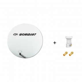 Antenne Parabole Fibre SMC 75 cm Beige WORLDSAT + LNB Single