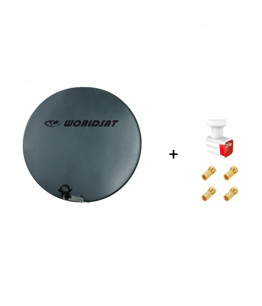 Antenne Parabole Fibre SMC 75 cm Anthracite WORLDSAT + LNB Twin Antenne Parabole Fibre SMC 75 cm Anthracite WORLDSAT + LNB Twin