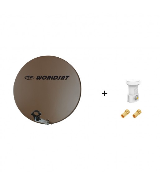 Antenne Parabole Fibre SMC 60 cm Marron WORLDSAT + LNB Single Antenne Parabole Fibre SMC 60 cm Marron WORLDSAT + LNB Single