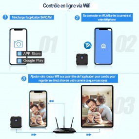 Mini caméra de surveillance infrarouge intelligente sans fil vision 170