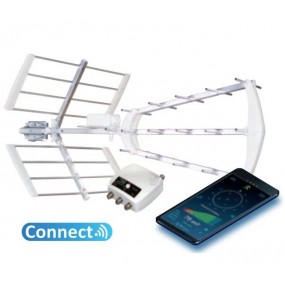 Antenne TV UHF TNT Trinappe extérieure blanc Power 55 Connect