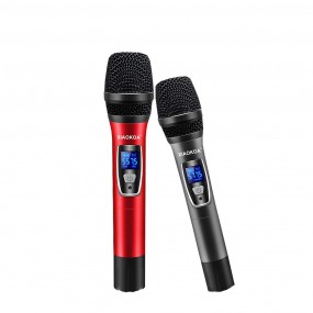 Paire microphone Karaoké Sans Fil UHF Double Canal Portatif