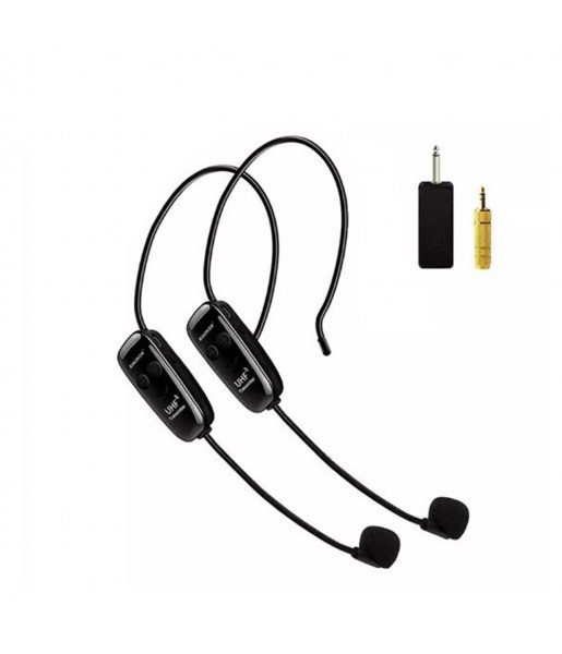 Set 2 microphone sans fil UHF 50 mètres, batterie 6 heures Set 2 microphone sans fil UHF 50 mètres, batterie 6 heures