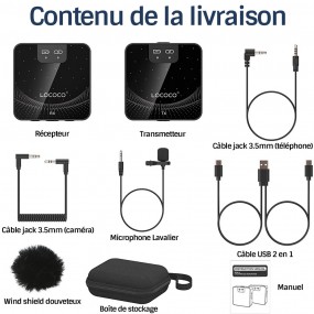 Microphone Lavalier Professionnel Sans Fil 2.4 GHz