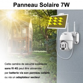 Camera 4G extérieur motorisée FULL HD solaire, vision 92 IR