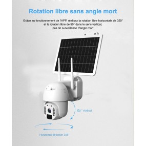 Camera 4G extérieur motorisée FULL HD Solaire, Vision 92 IR