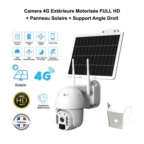 Camera 4G extérieur motorisée FULL HD solaire, vision 92 IR + nano SIM 300Mo