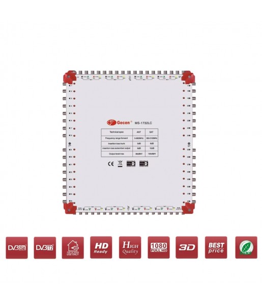 Multiswitch avec LED Cascade Satellite 17 entrées 32 sorties HD Multiswitch avec LED Cascade Satellite 17 entrées 32 sorties HD