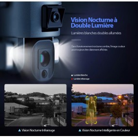 Caméra Surveillance Sécurité Solaire Sans fil Extérieure 4K 8MP 4G WIFI