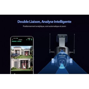 Caméra Surveillance Sécurité Solaire Sans fil Extérieure 4K 8MP 4G WIFI