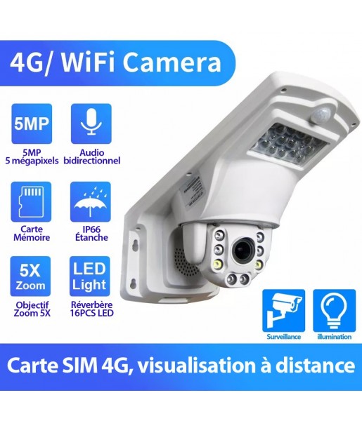 Caméra WiFi 4G réverbère PTZ IP sans fil 5MP 1920P 2560P Caméra WiFi 4G réverbère PTZ IP sans fil 5MP 1920P 2560P