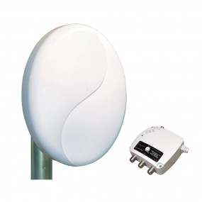 Antenne TNT HD Active Extérieure de Toit DVB-T 50 Patch Blanc