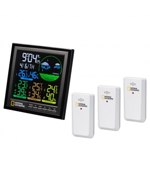 Station météo écran couleur LCD 4 plages de mesure NATIONAL GEOGRAPHIC Station météo écran couleur LCD 4 plages de mesure NATIONAL GEOGRAPHIC