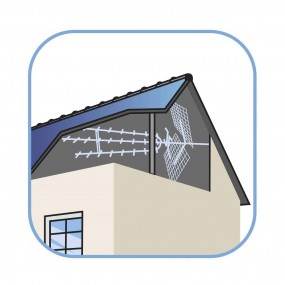 Antenne d'extérieur UHF Trinappe 4K HD amplifiée 57 dB - Filtre 4G