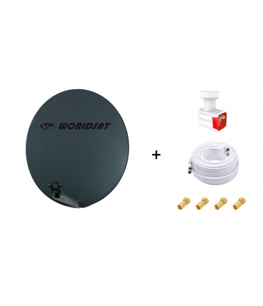 Antenne Parabole Fibre SMC 85 cm Anthracite WORLDSAT + LNB Twin Antenne Parabole Fibre SMC 85 cm Anthracite WORLDSAT + LNB Twin
