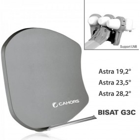 Antenne Multisatellite Cahors SMC Bisat 3 sorties + 3 LNB