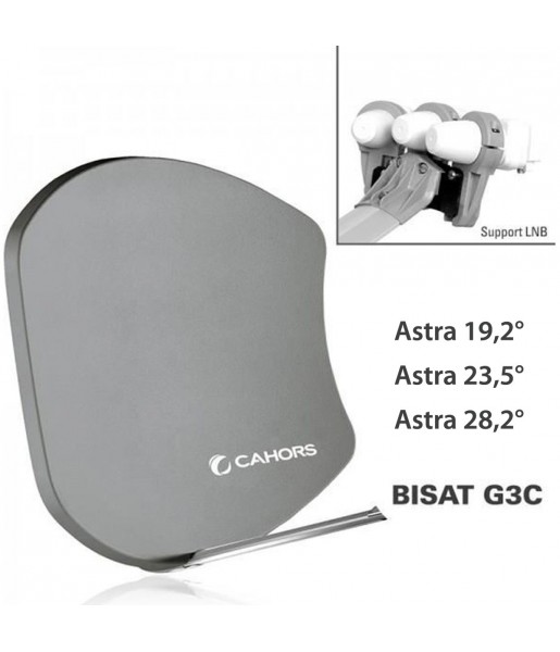 Antenne Multisatellite Cahors SMC Bisat 3 sorties + 3 LNB Antenne Multisatellite Cahors SMC Bisat 3 sorties + 3 LNB