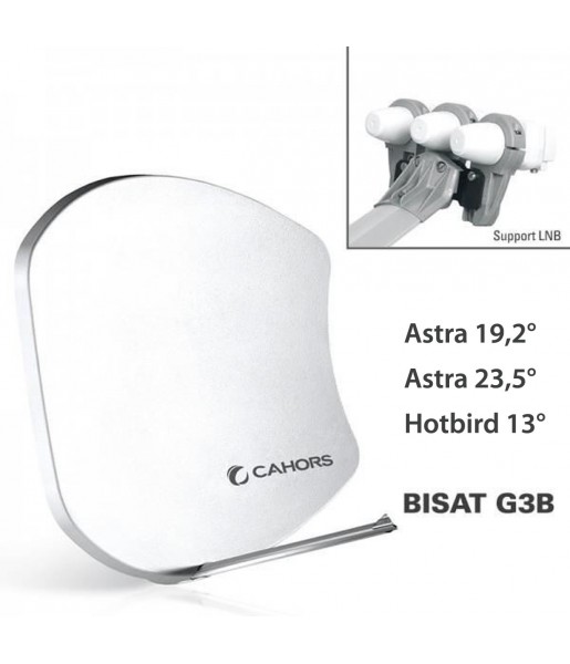 Antenne Multisatellite Cahors SMC Bisat 3 sorties + 3 LNB Antenne Multisatellite Cahors SMC Bisat 3 sorties + 3 LNB