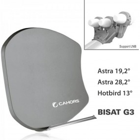 Antenne Multisatellite Cahors SMC Bisat 3 sorties + 3 LNB