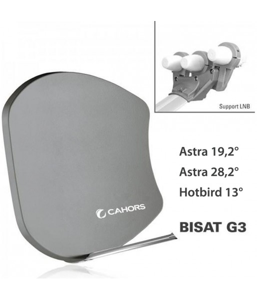 Antenne Multisatellite Cahors SMC Bisat 3 sorties + 3 LNB Antenne Multisatellite Cahors SMC Bisat 3 sorties + 3 LNB