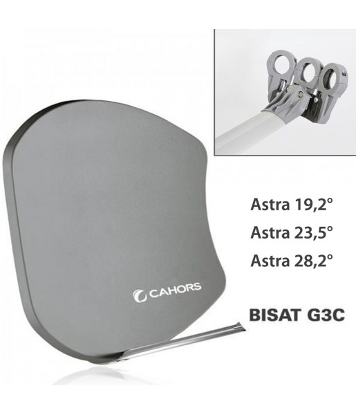 Antenne Parabole Multisatellite - Cahors SMC Bisat - 3 sorties Antenne Parabole Multisatellite - Cahors SMC Bisat - 3 sorties