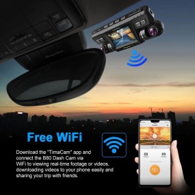 Caméra 170 Degrés Dash Cam 4K WiFi GPS Range Tour