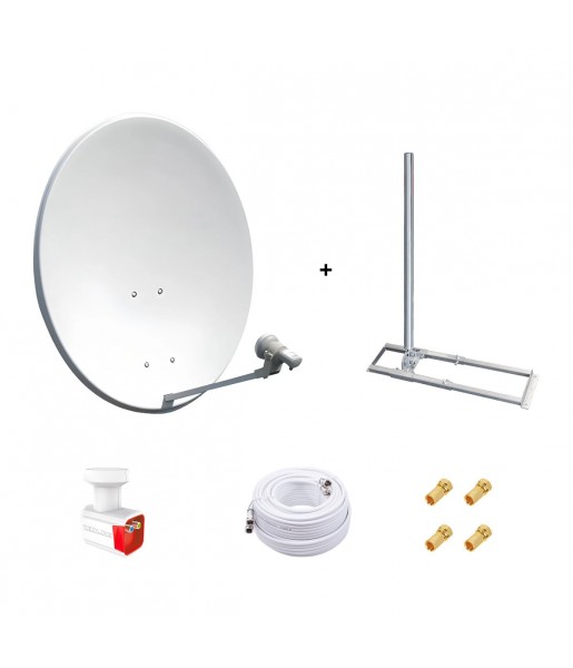 Kit Antenne Parabole 100 cm Acier + Support de Chevron Fixation Toit 1m Kit Antenne Parabole 100 cm Acier + Support de Chevron Fixation Toit 1m