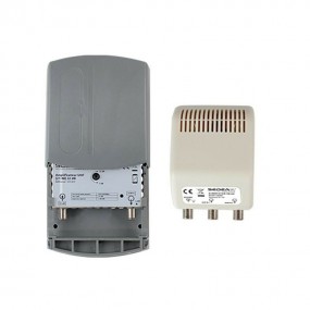 Kit Amplificateur TNT Réglable 1E 2S Gain 35dB + Alimentation 24V 1E 2S