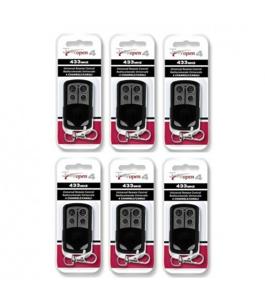 Pack de 6 Télécommandes Radio de Portail Copieuse Universelle JOLLY OPEN 4 Pack de 6 Télécommandes Radio de Portail Copieuse Universelle JOLLY OPEN 4