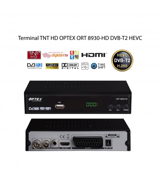 Terminal TNT HD OPTEX ORT 8930-HD DVB-T2 HEVC Terminal TNT HD OPTEX ORT 8930-HD DVB-T2 HEVC