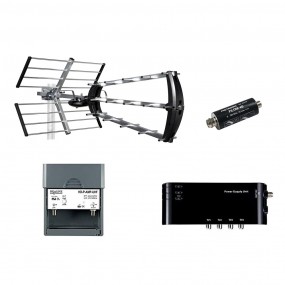 Kit Antenne d'Extérieure Trinappe 26dB UHF Metronic