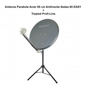 Kit Parabole Acier 65 cm Anthracite Sedea
