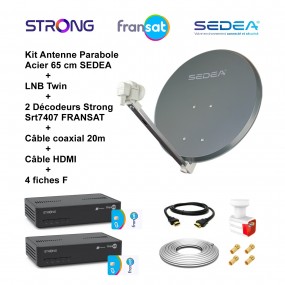 Kit Parabole Acier 65 cm Anthracite
